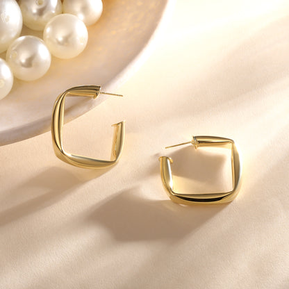 Voguish Square Shape 18KT Gold Plated Dangle Earring