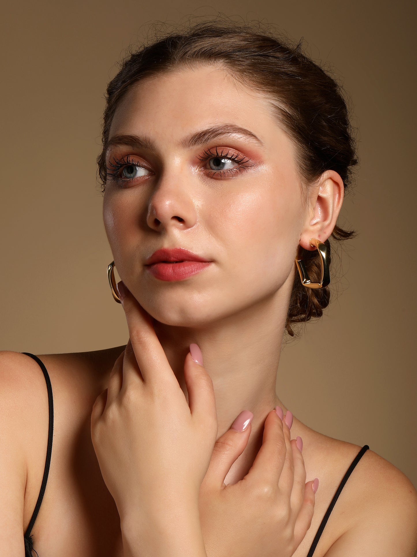 Voguish Square Shape 18KT Gold Plated Dangle Earring