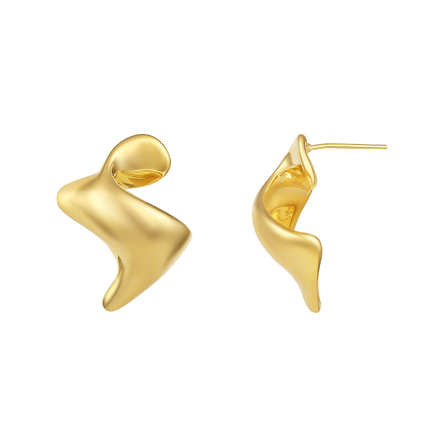 Tide Twist 18KT Gold Plated Stud Earring