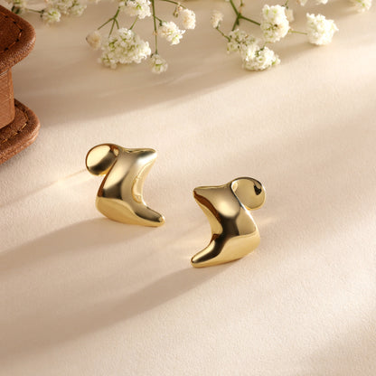 Tide Twist 18KT Gold Plated Stud Earring