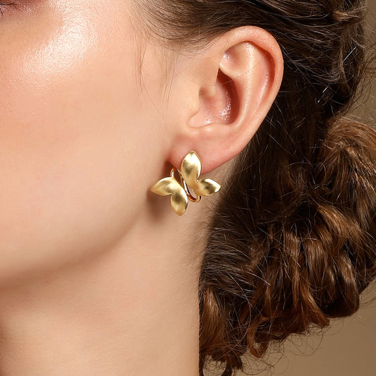 Small Butterfly Shape 18KT Gold Plated Nature Inspired Earring