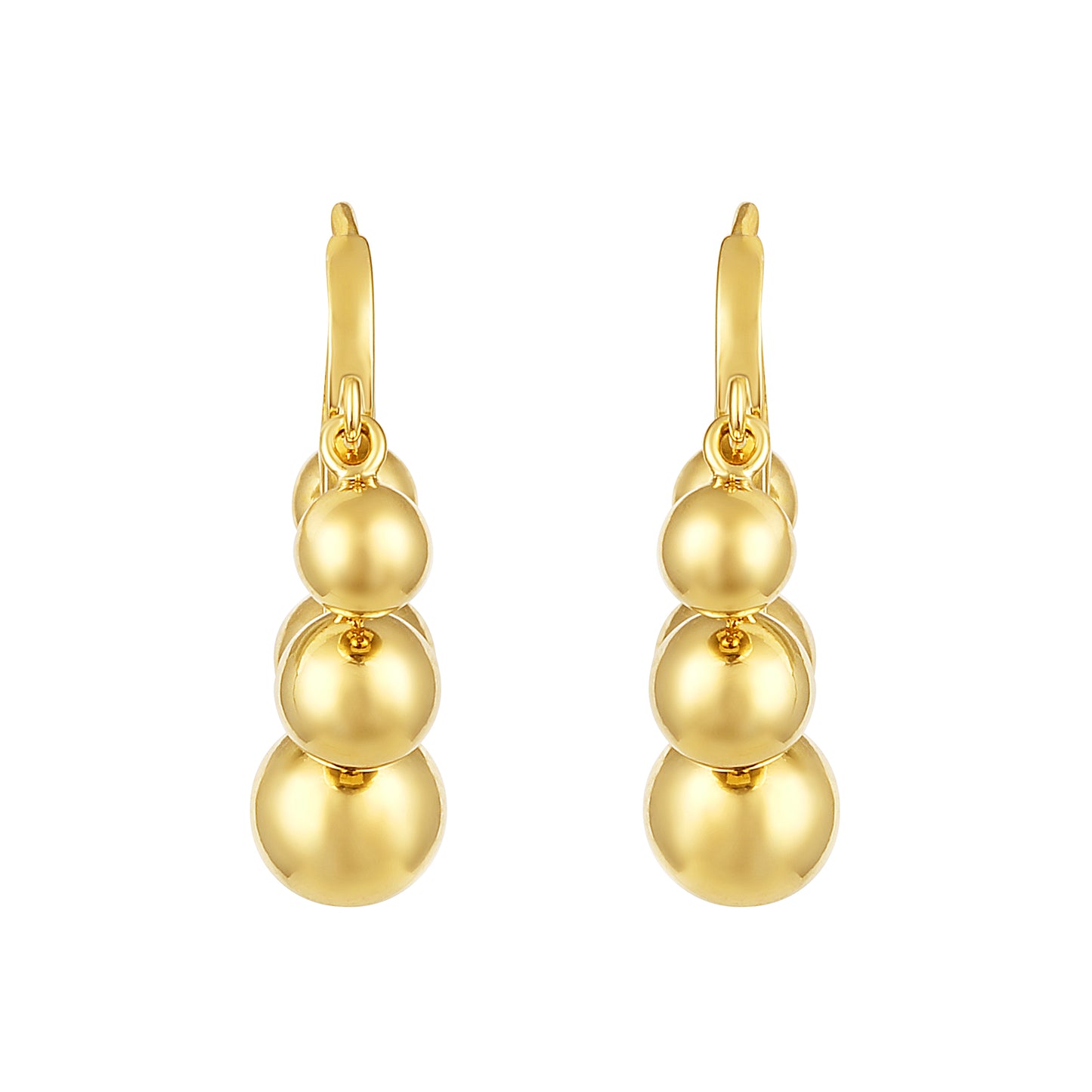 Golden Balls Drop Shape 18KT Gold Plated Dangle Earring
