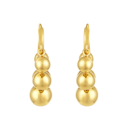 Golden Balls Drop Shape 18KT Gold Plated Dangle Earring