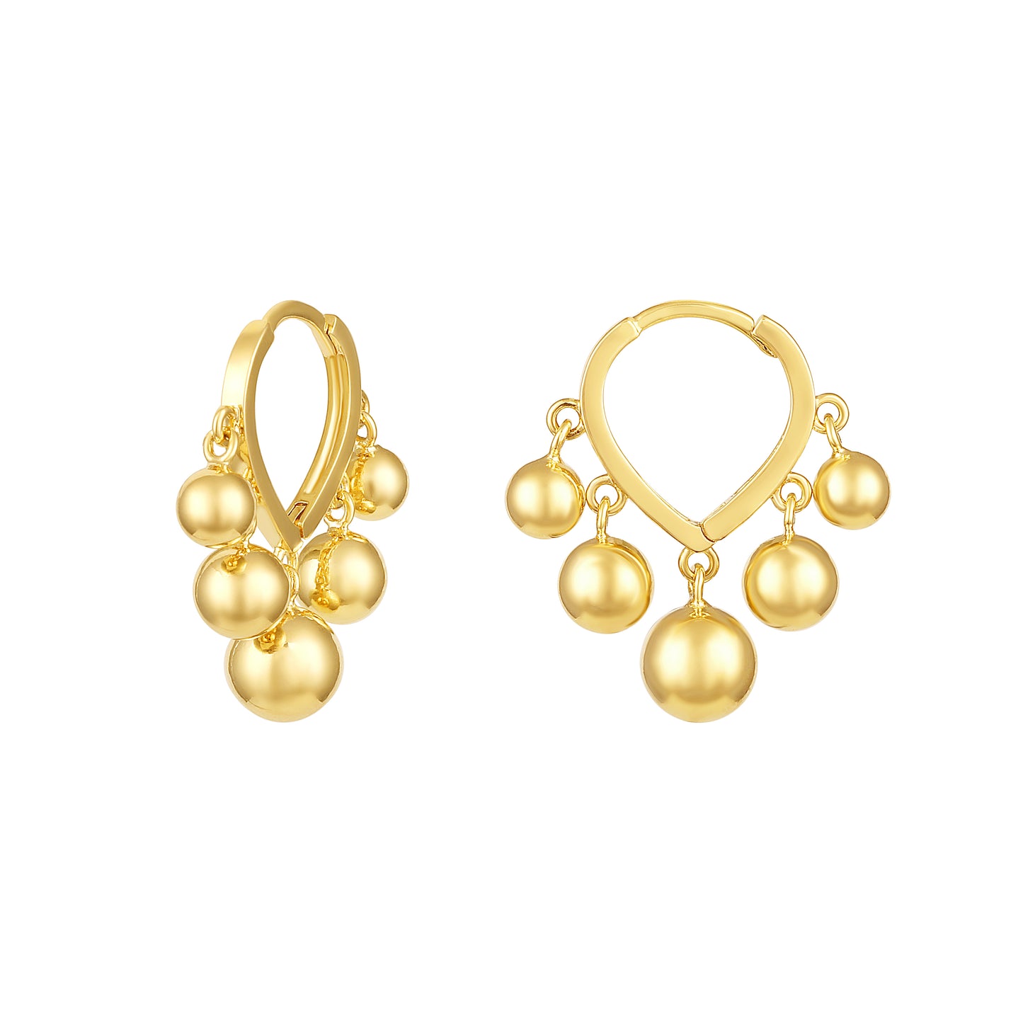 Golden Balls Drop Shape 18KT Gold Plated Dangle Earring