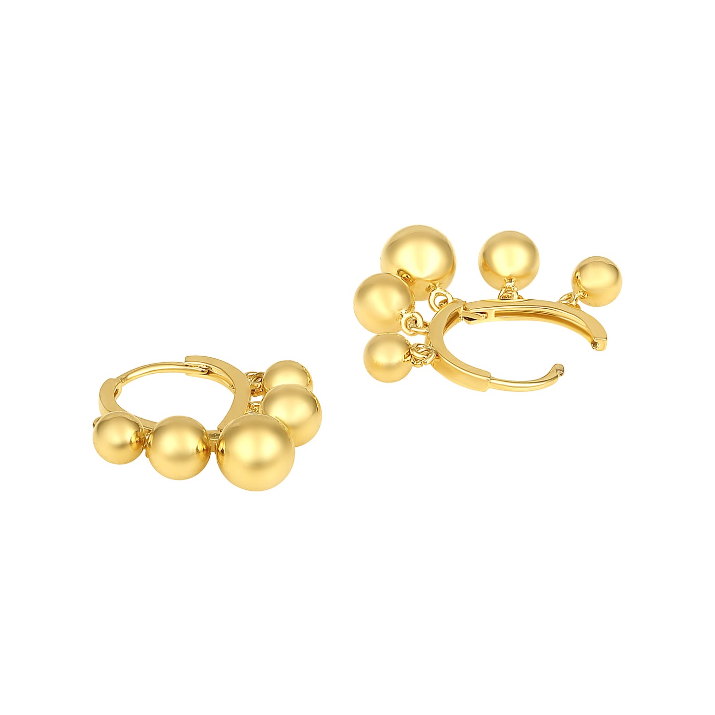 Golden Balls Drop Shape 18KT Gold Plated Dangle Earring