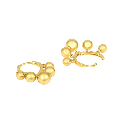 Golden Balls Drop Shape 18KT Gold Plated Dangle Earring