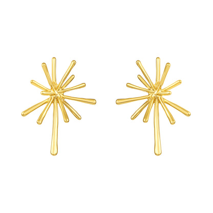 Firework Design 18KT Gold Plated Bold Earring
