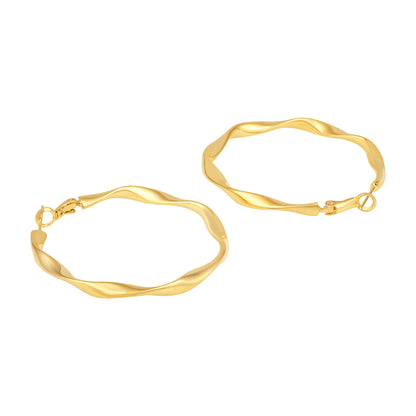 Twisted Hoop 18KT Gold Plated Modern Everyday Earring