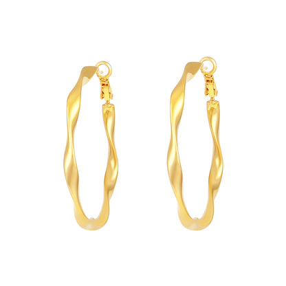 Twisted Hoop 18KT Gold Plated Modern Everyday Earring