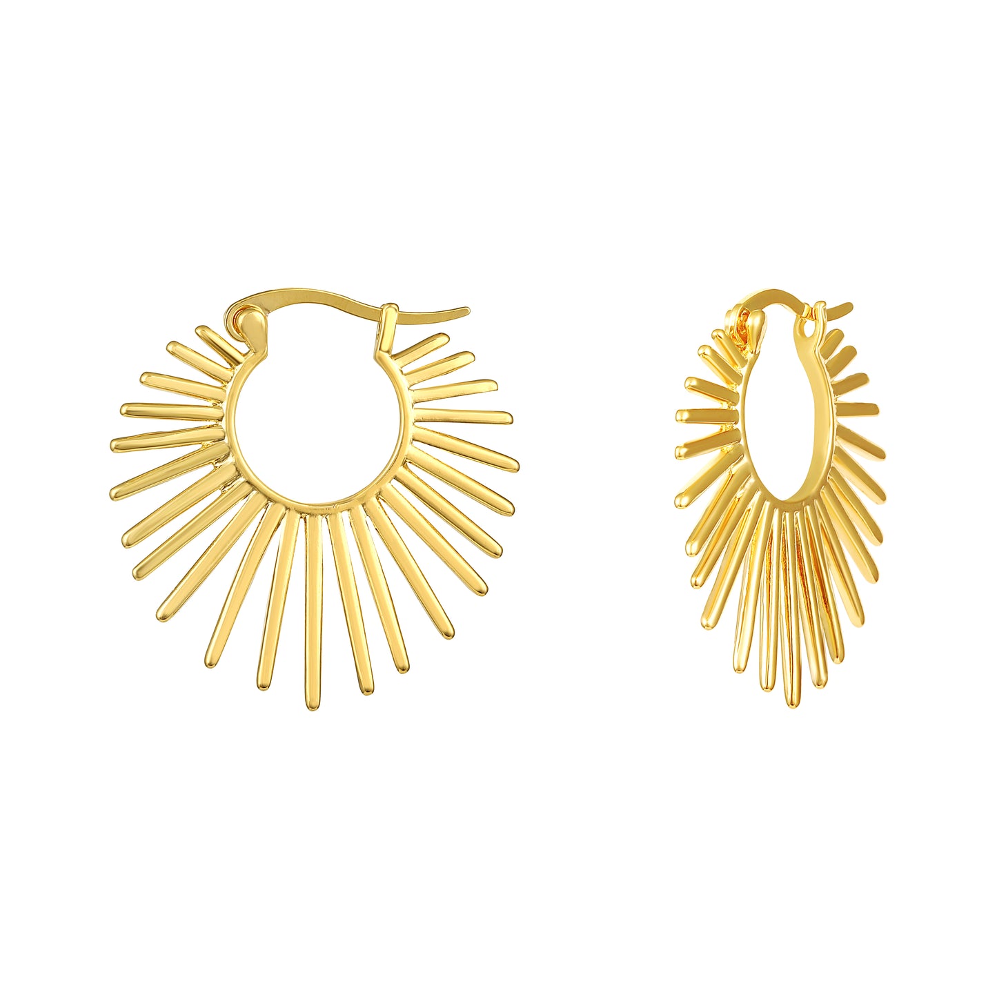 Chunky Sunburst Hoop 18KT Gold Plated Dangle Earring