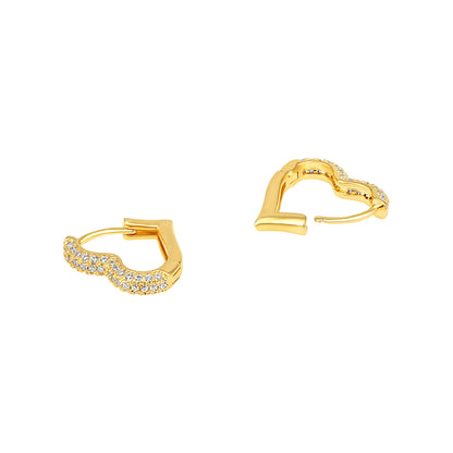 Heart Shape 18KT Gold Plated Zircon Drop Earring