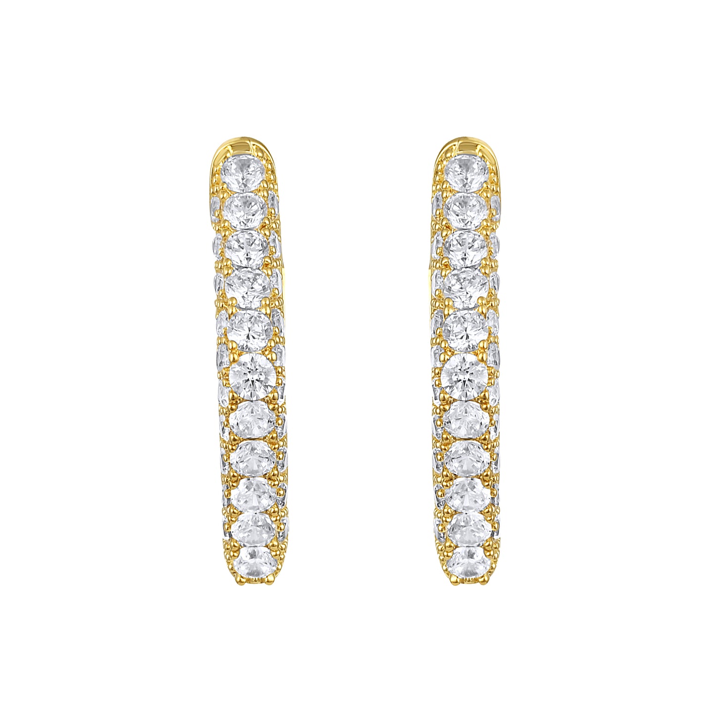 Rectangle Shape18KT Gold Plated Zircon Dangle Earring