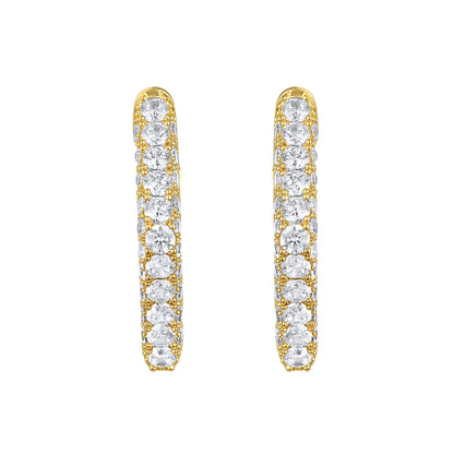 Rectangle Shape18KT Gold Plated Zircon Dangle Earring