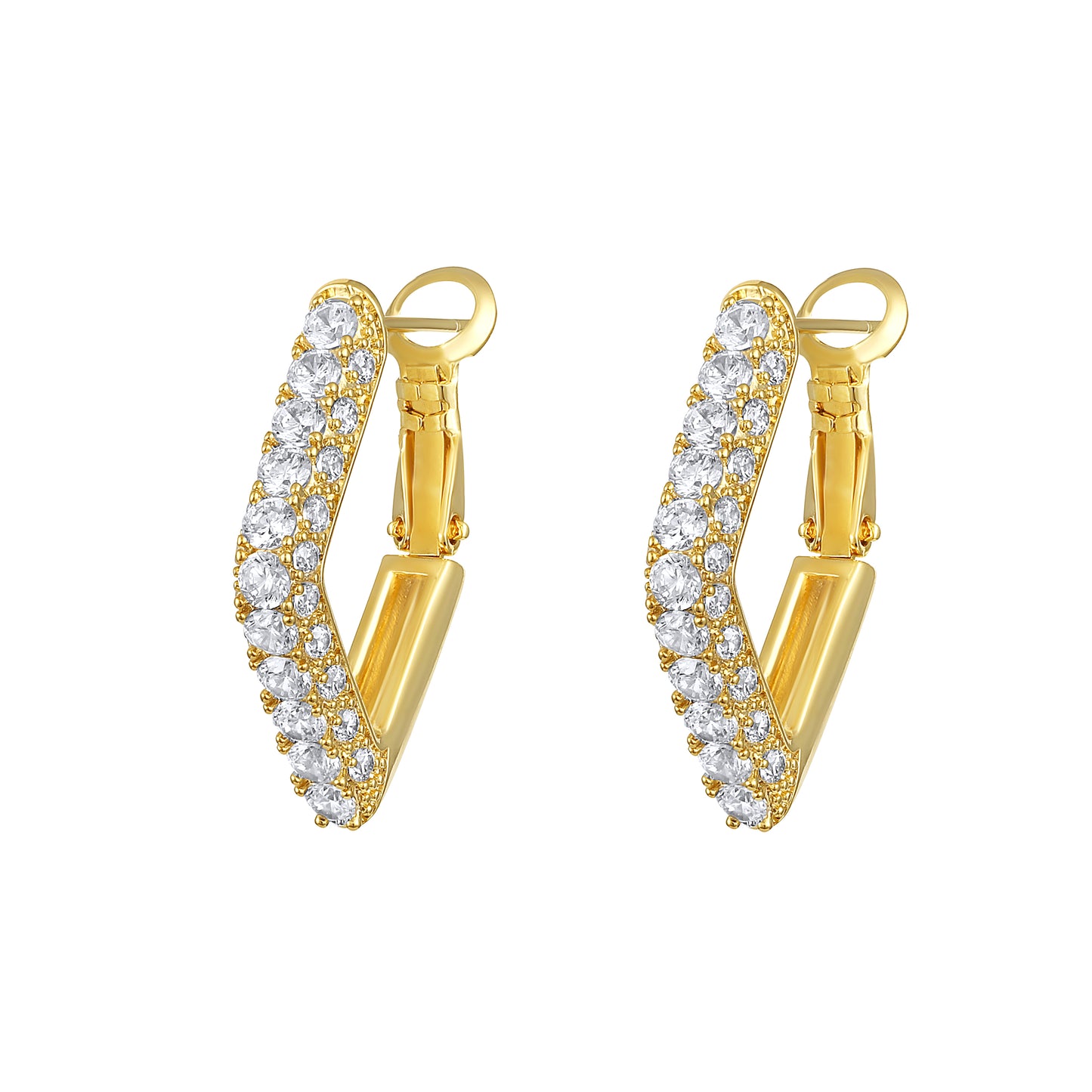 Rectangle Shape18KT Gold Plated Zircon Dangle Earring