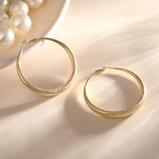 Evergreen Oval Hoop 18KT Gold Plated Dangle Earring