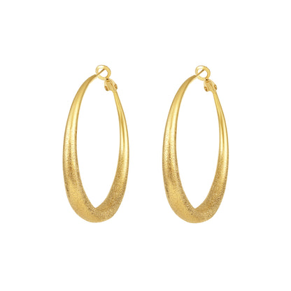 Evergreen Oval Hoop 18KT Gold Plated Dangle Earring