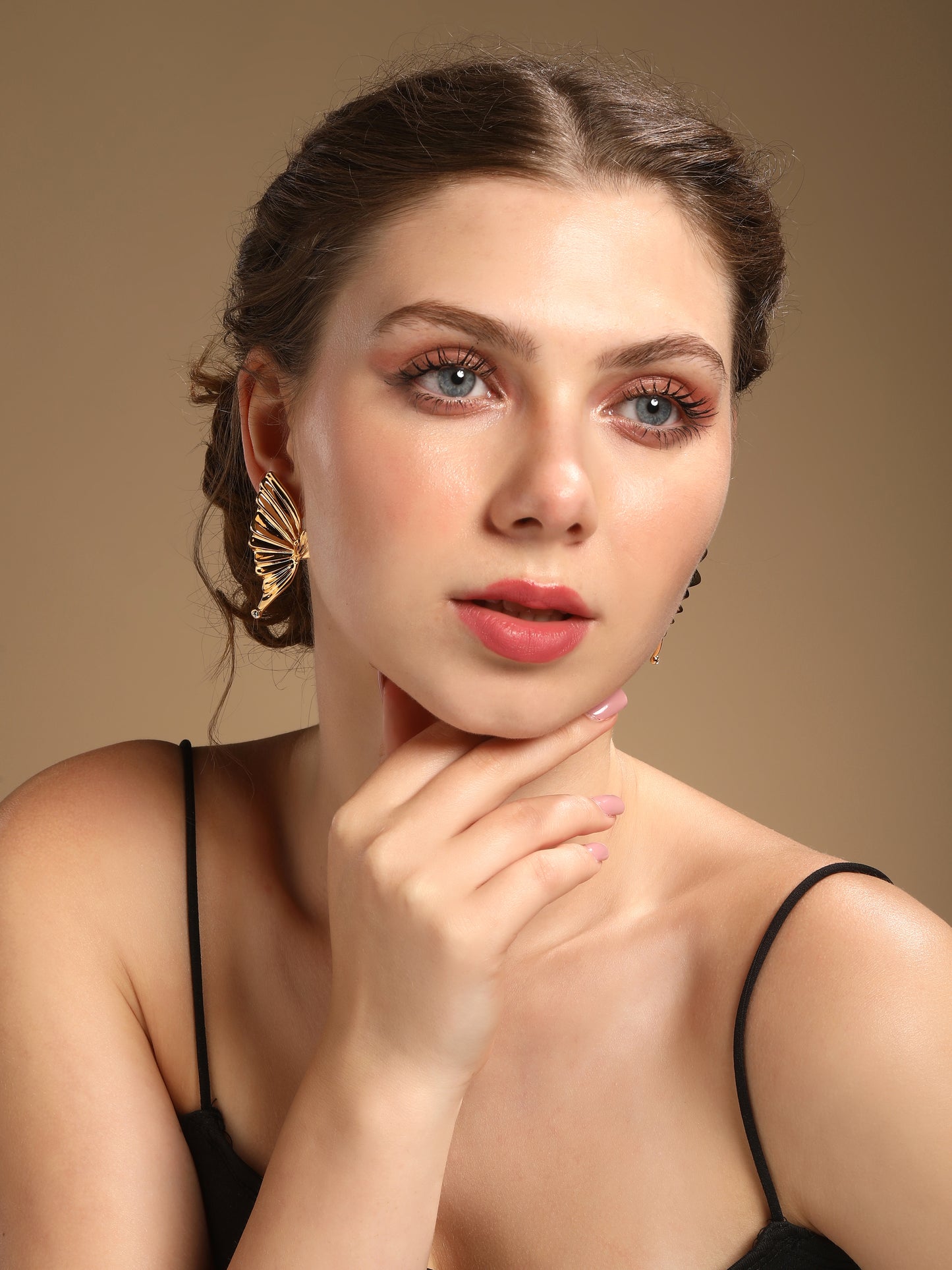 Butterfly Wing 18KT Gold Plated Single Gem Earring