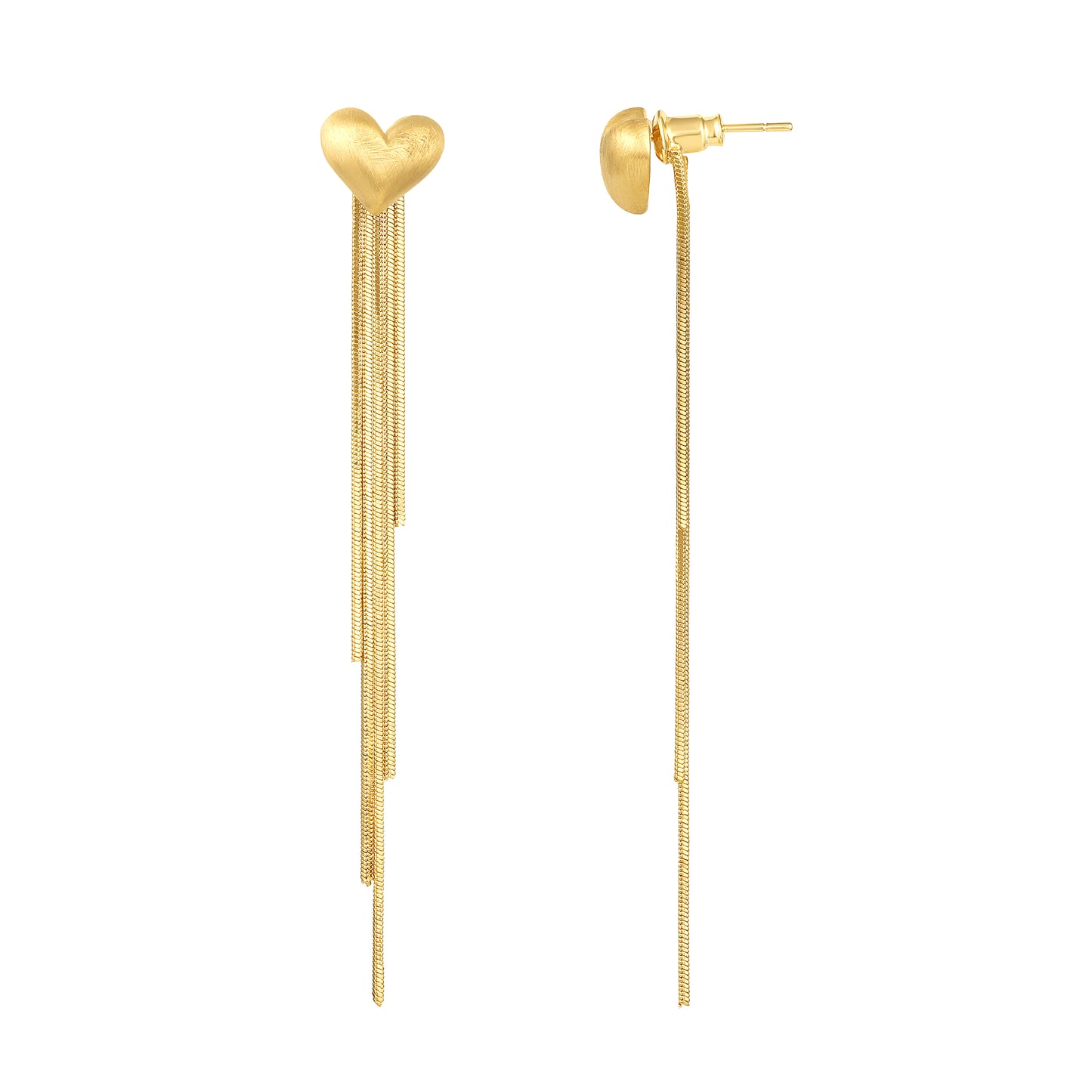 Heart Shape with String 18KT Gold Plated Dangle Earring