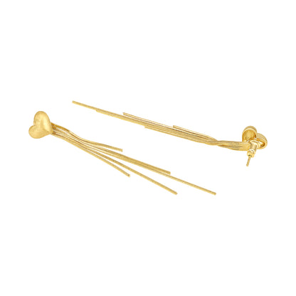 Heart Shape with String 18KT Gold Plated Dangle Earring