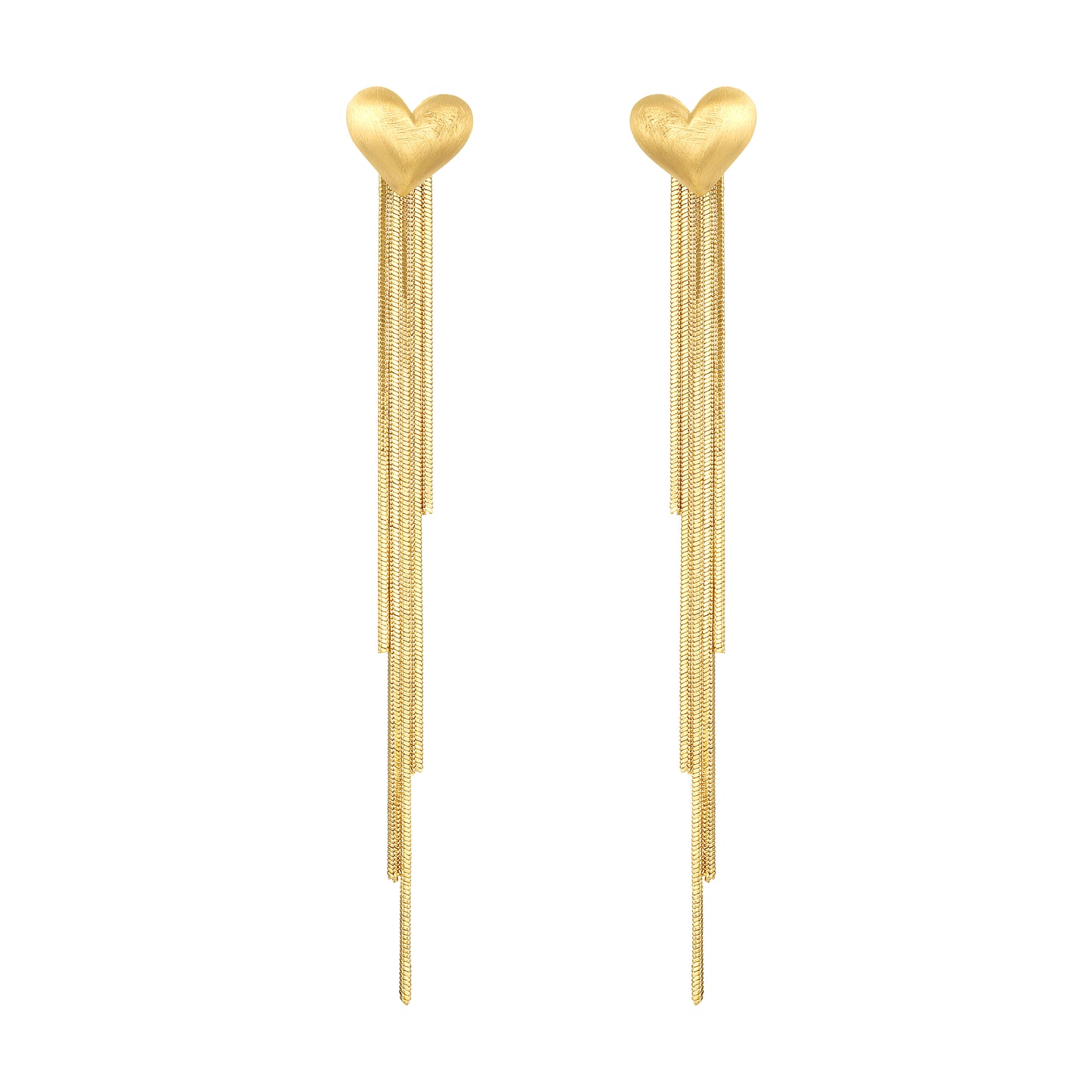 Heart Shape with String 18KT Gold Plated Dangle Earring