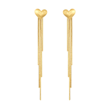 Heart Shape with String 18KT Gold Plated Dangle Earring