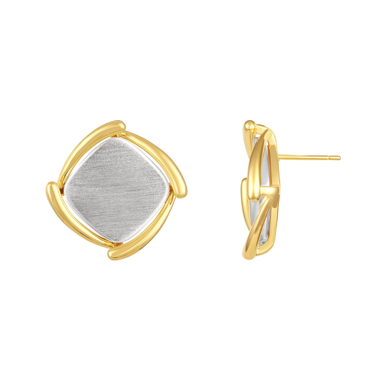 Rectangle Wrap 18KT Gold Plated Zircon Stud Earring