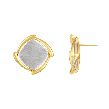 Rectangle Wrap 18KT Gold Plated Zircon Stud Earring