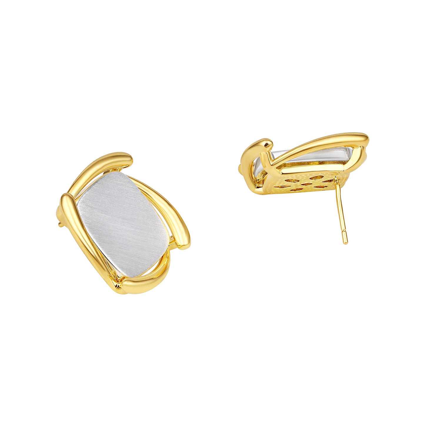 Rectangle Wrap 18KT Gold Plated Zircon Stud Earring
