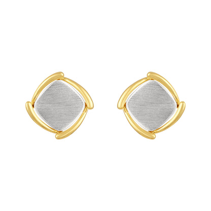 Rectangle Wrap 18KT Gold Plated Zircon Stud Earring