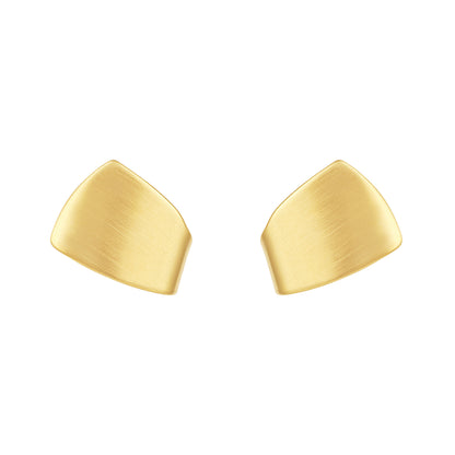 Wide Arc Form Design 18KT Gold Plated Stud Earring