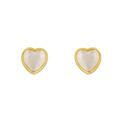 Heart-Stone Triangle Round 18KT Gold Plated Zircon Set Of 3 Stud Earring