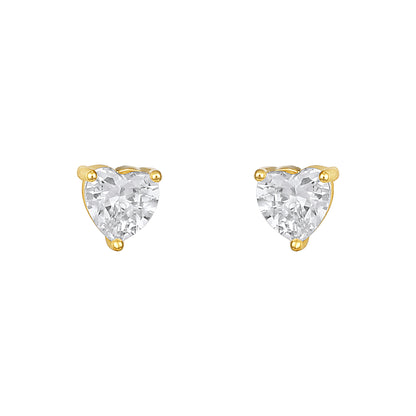 Heart-Stone Triangle Round 18KT Gold Plated Zircon Set Of 3 Stud Earring