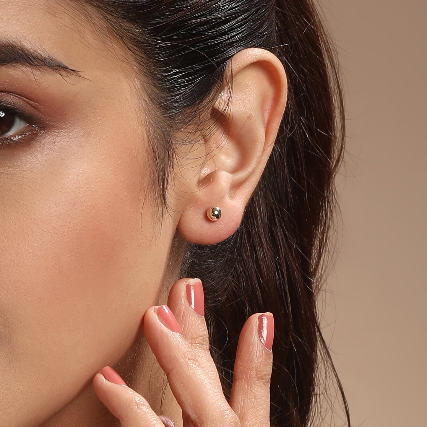 Heart-Stone Triangle Round 18KT Gold Plated Zircon Set Of 3 Stud Earring