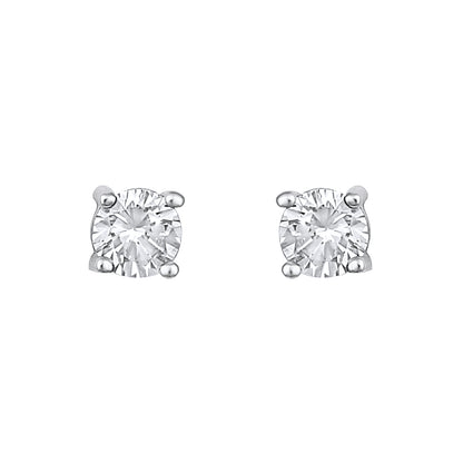Embellished "H" Alphabet Silver Plated Zircon Set Of 3 Stud Earrings