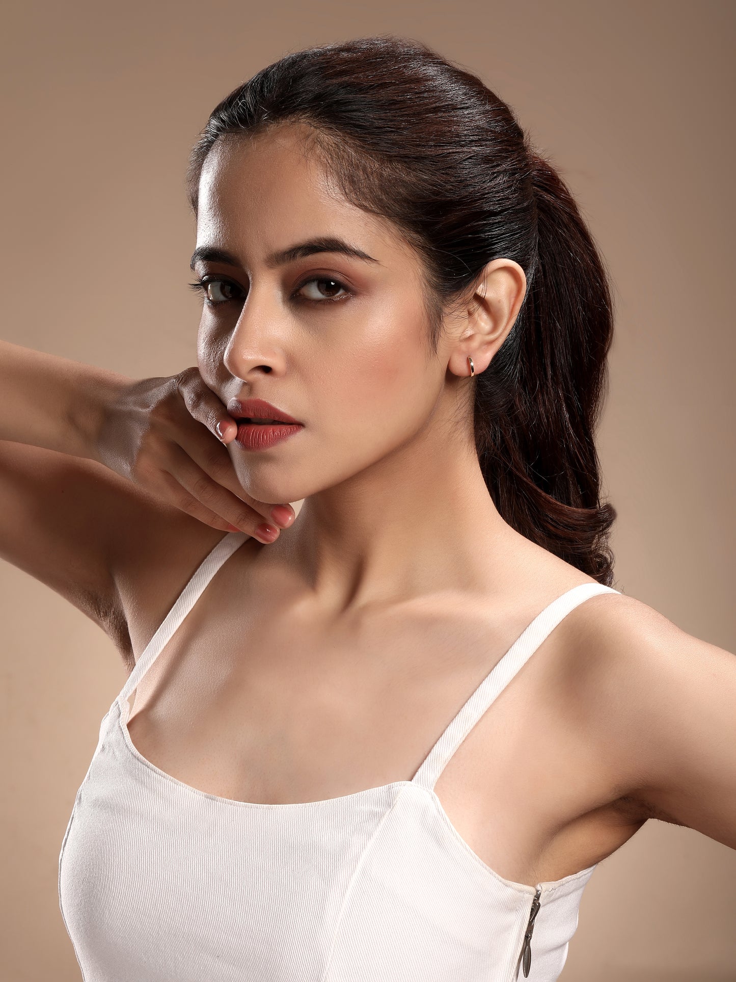 Round Shape 18KT Gold Plated Pearl and Zircon Set Of 3 Stud Earrings