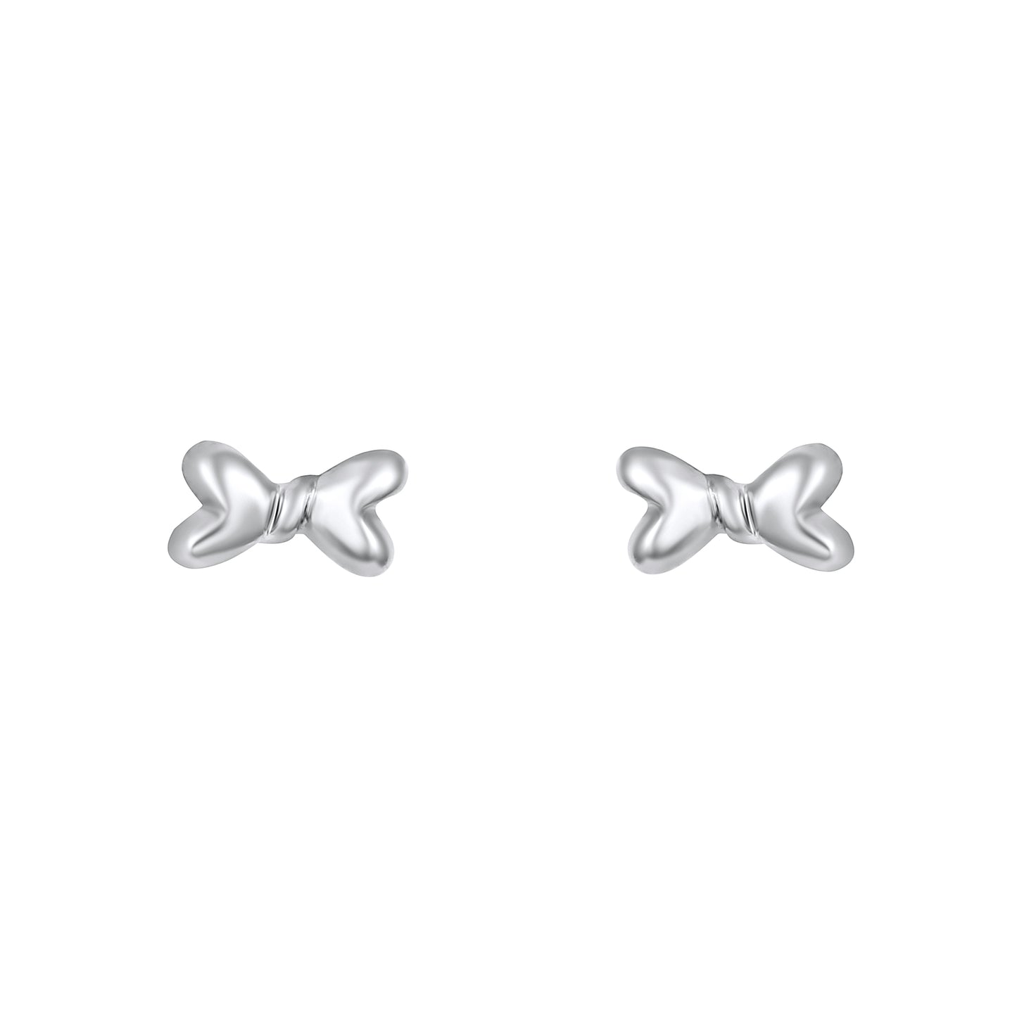 Heart and Butterfly Design Freshwater Pearl Silver Plated Set Of 3 Stud Earrings