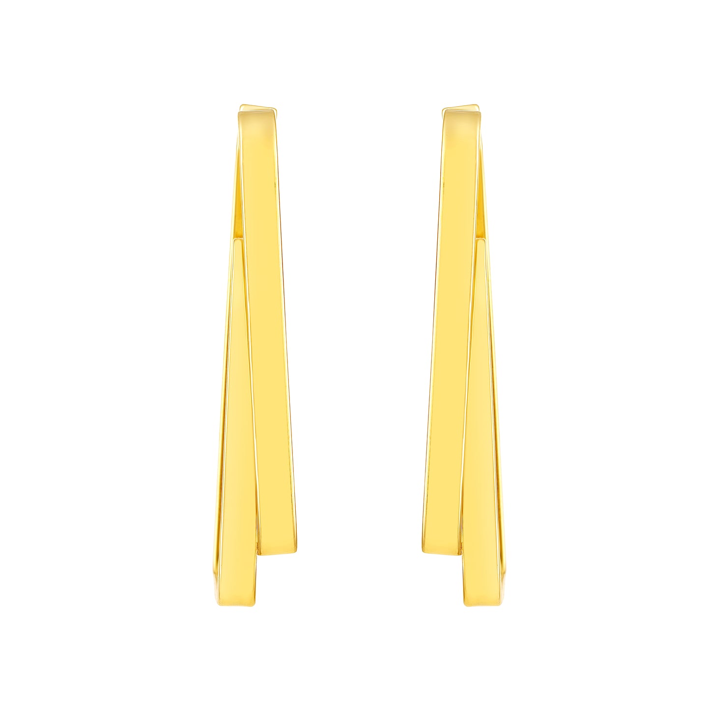 Geo-Link Square Shape 18KT Gold Plated Dangle Earring