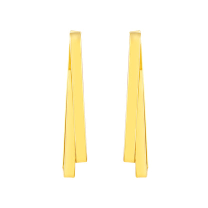 Geo-Link Square Shape 18KT Gold Plated Dangle Earring