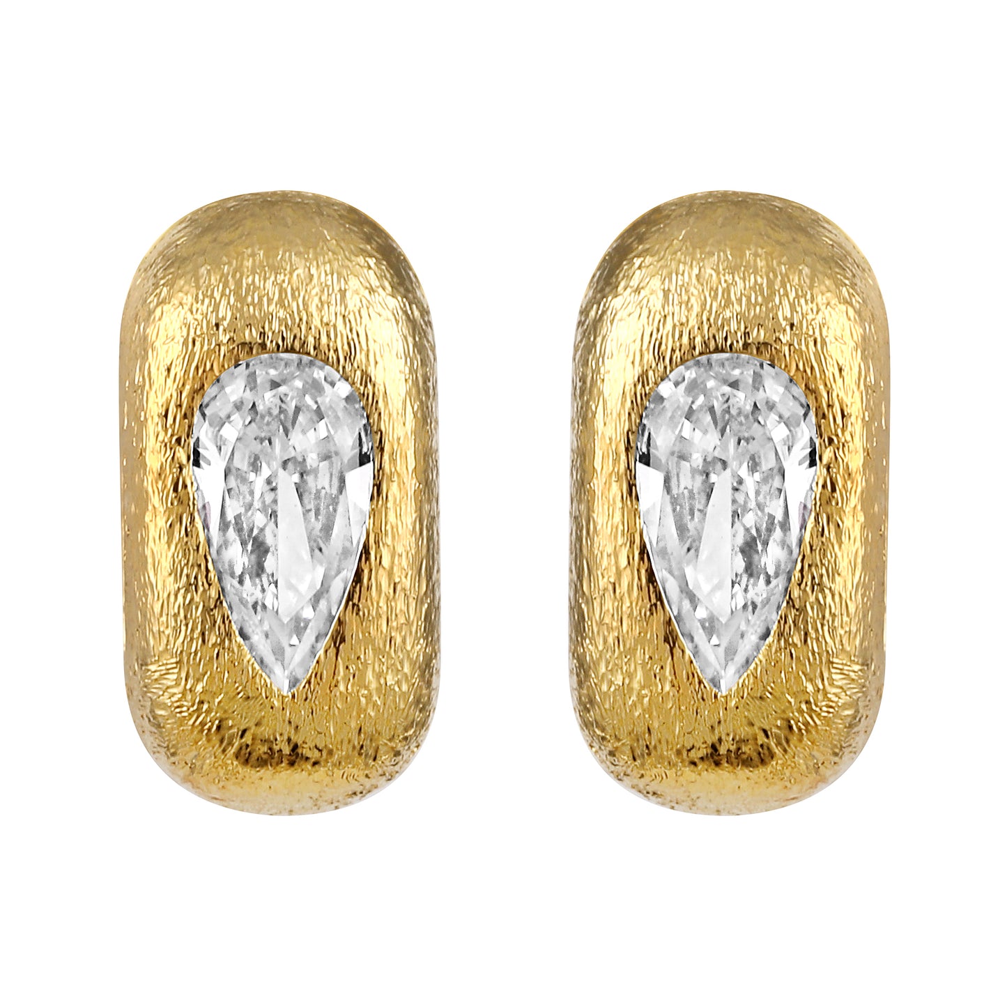 Square Shape 18KT Gold Plated Zircon Clip-On Drop Earring