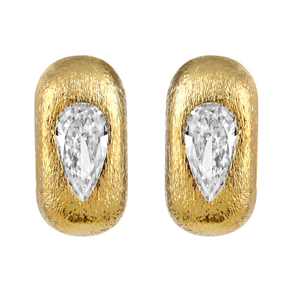 Square Shape 18KT Gold Plated Zircon Clip-On Drop Earring
