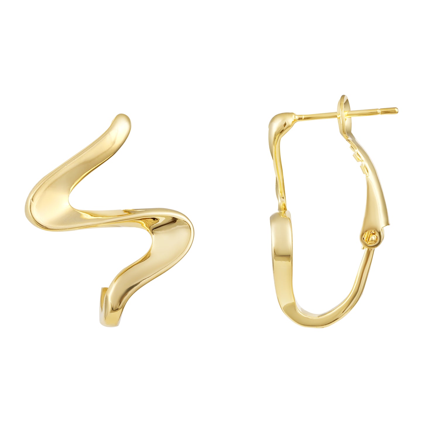 Aesthetic Fluid Design 18KT Gold Plated Stud Earring