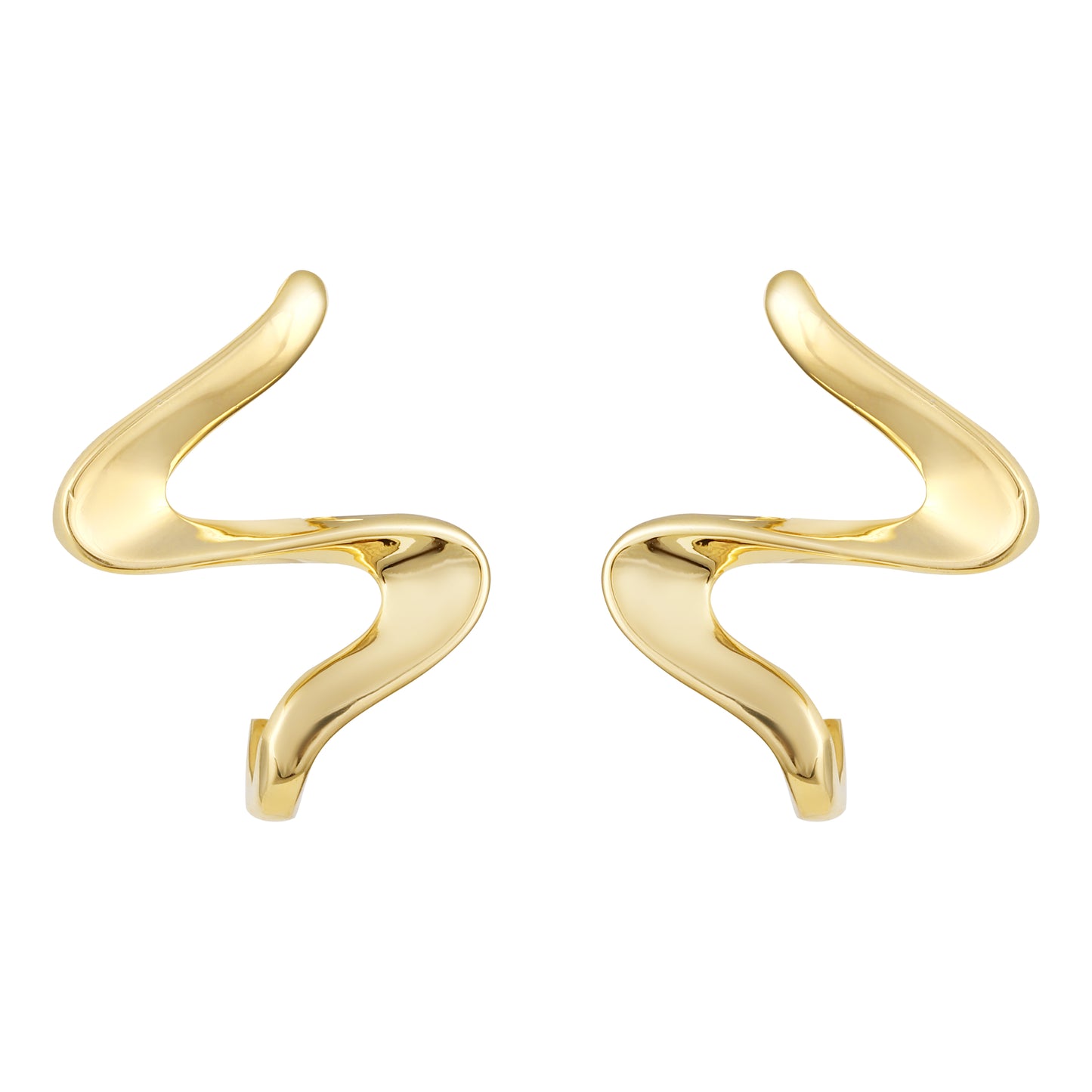 Aesthetic Fluid Design 18KT Gold Plated Stud Earring