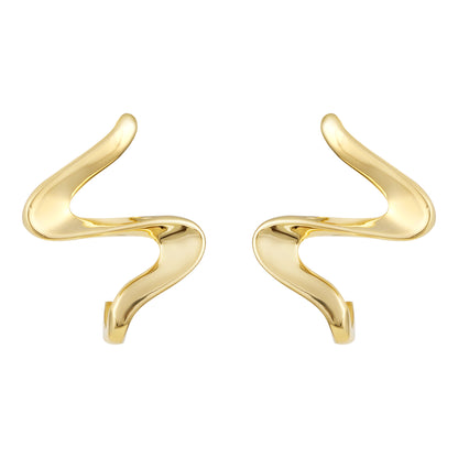 Aesthetic Fluid Design 18KT Gold Plated Stud Earring