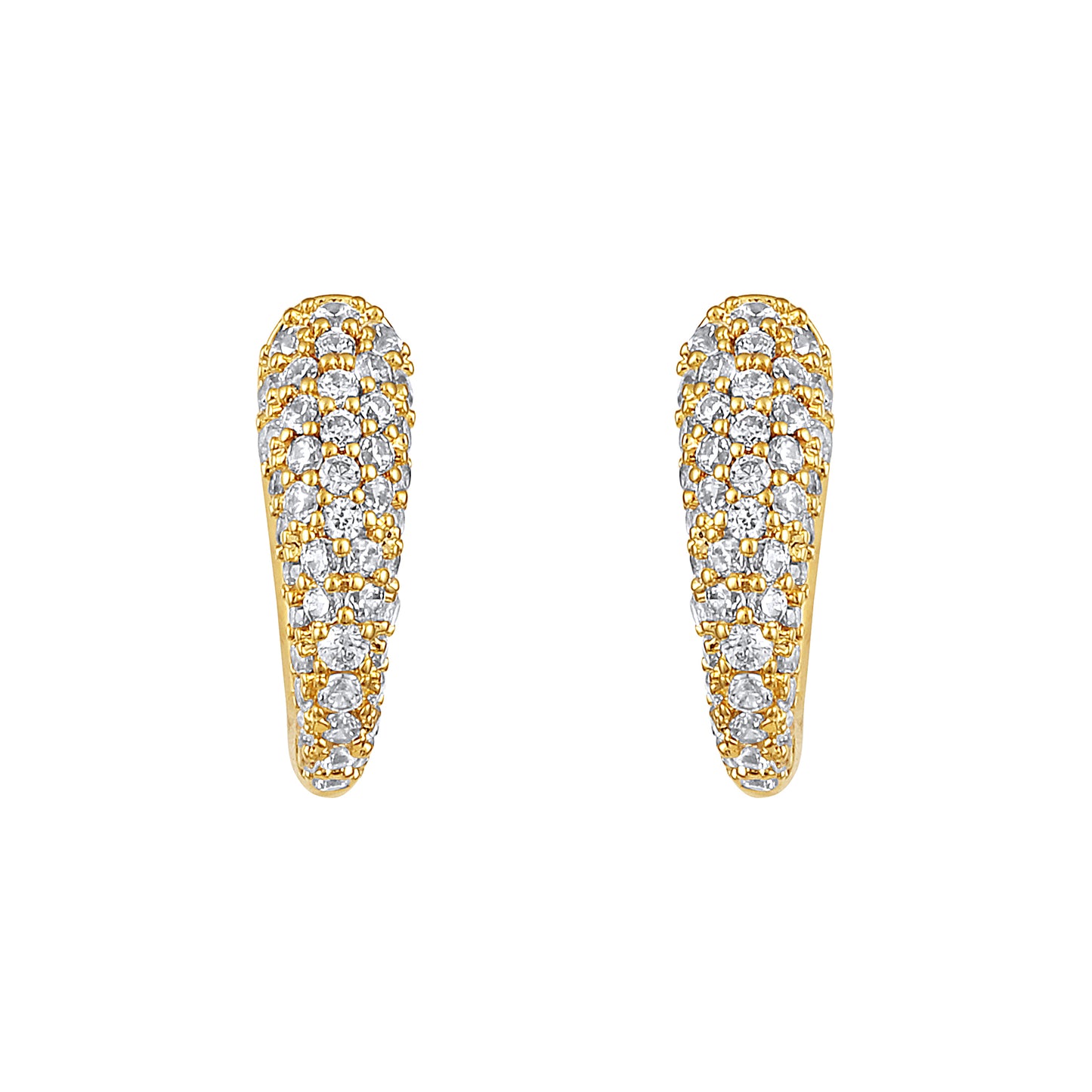 Circular Small Hoop 18KT Gold Plated Zircon Drop Earring