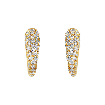 Circular Small Hoop 18KT Gold Plated Zircon Drop Earring