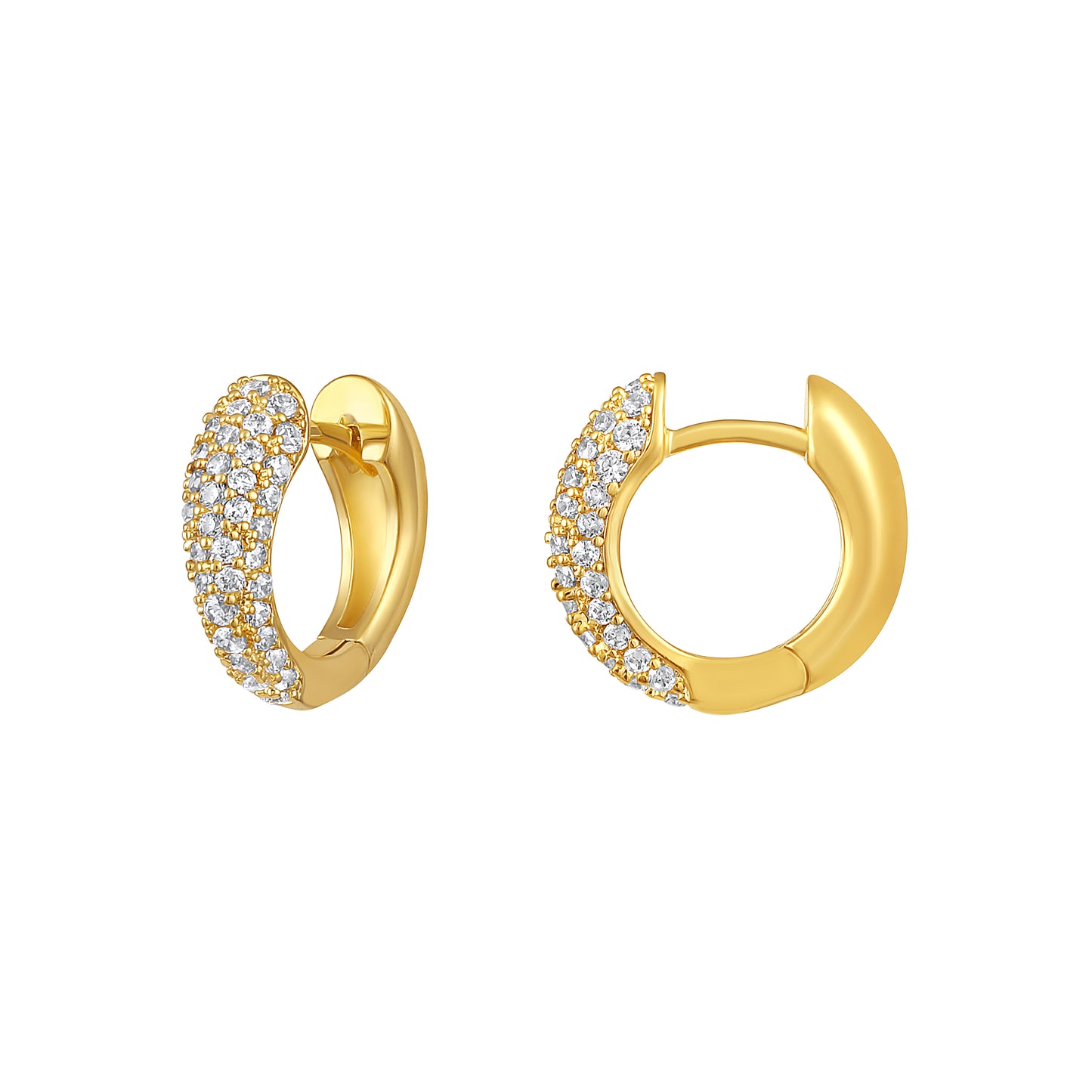 Circular Small Hoop 18KT Gold Plated Zircon Drop Earring