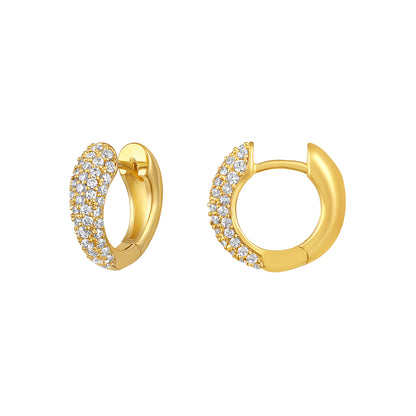 Circular Small Hoop 18KT Gold Plated Zircon Drop Earring