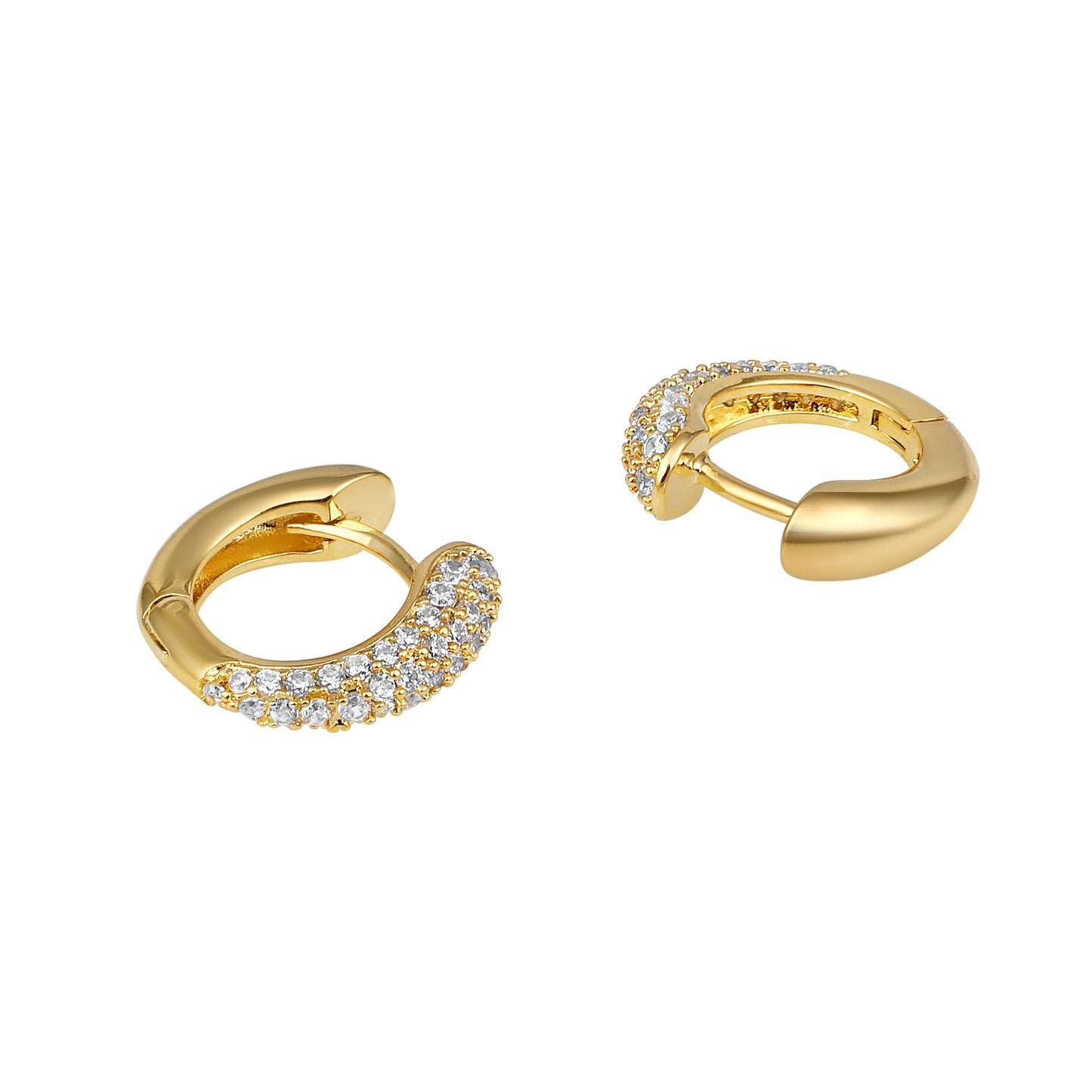 Circular Small Hoop 18KT Gold Plated Zircon Drop Earring