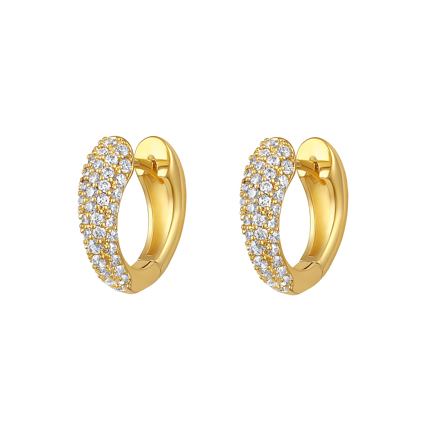 Circular Small Hoop 18KT Gold Plated Zircon Drop Earring