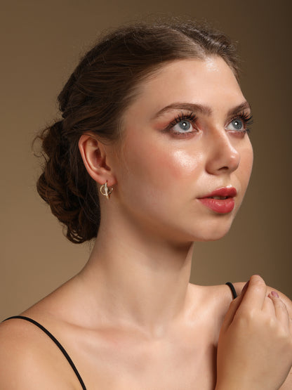 Enamel Double "C" Shaped 18KT Gold Plated Drop Earring